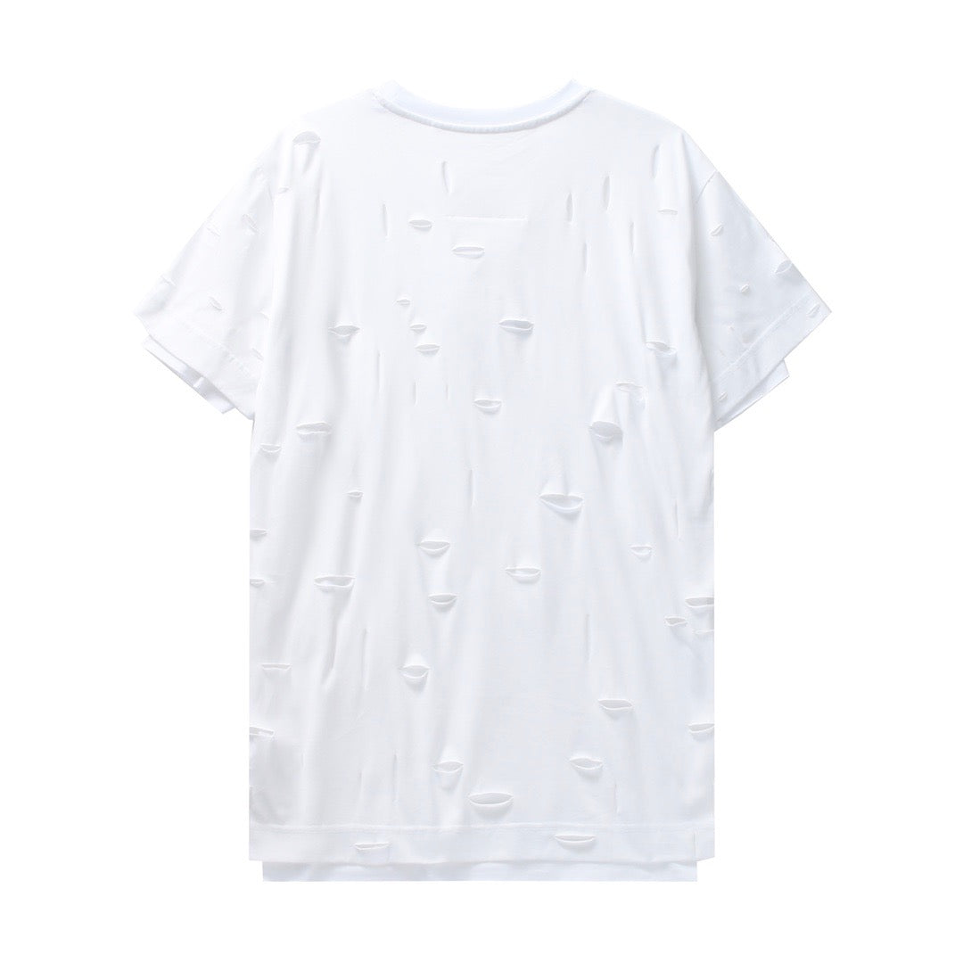 Gvnchy Hole White T-Shirt