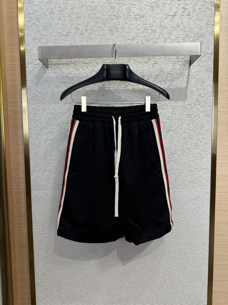 Jacquard Webbing Knit Short Black