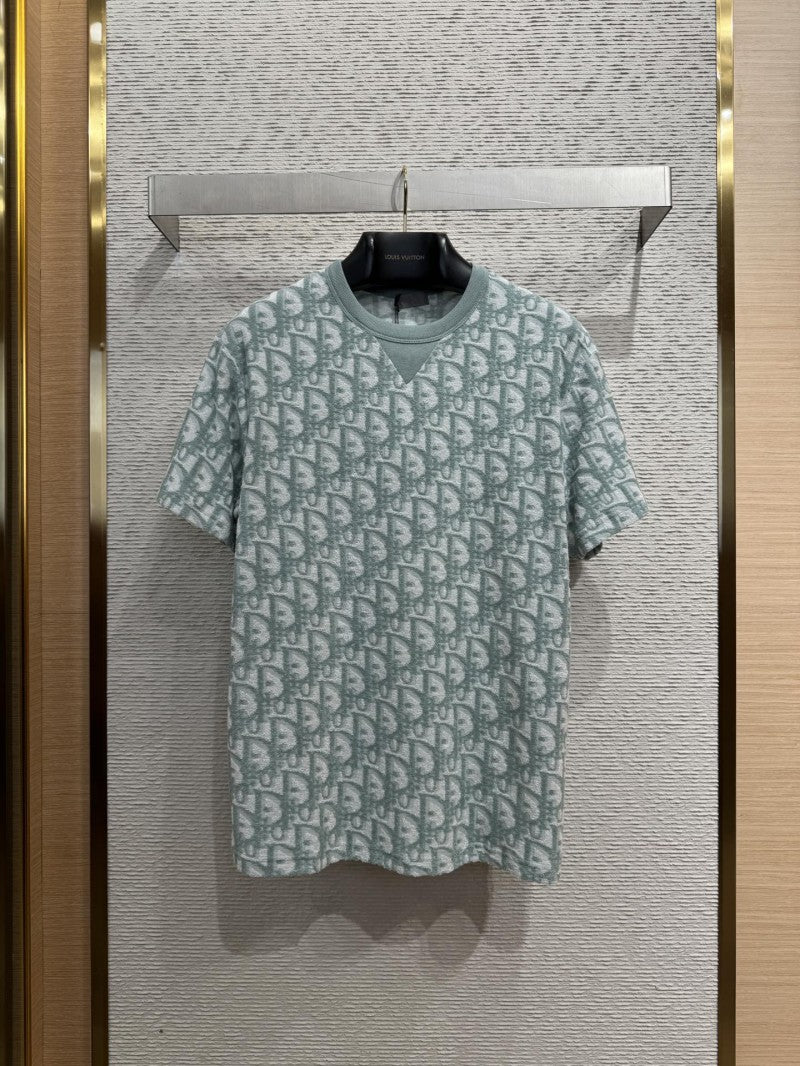 Green Jacquard All Over Print T-Shirt