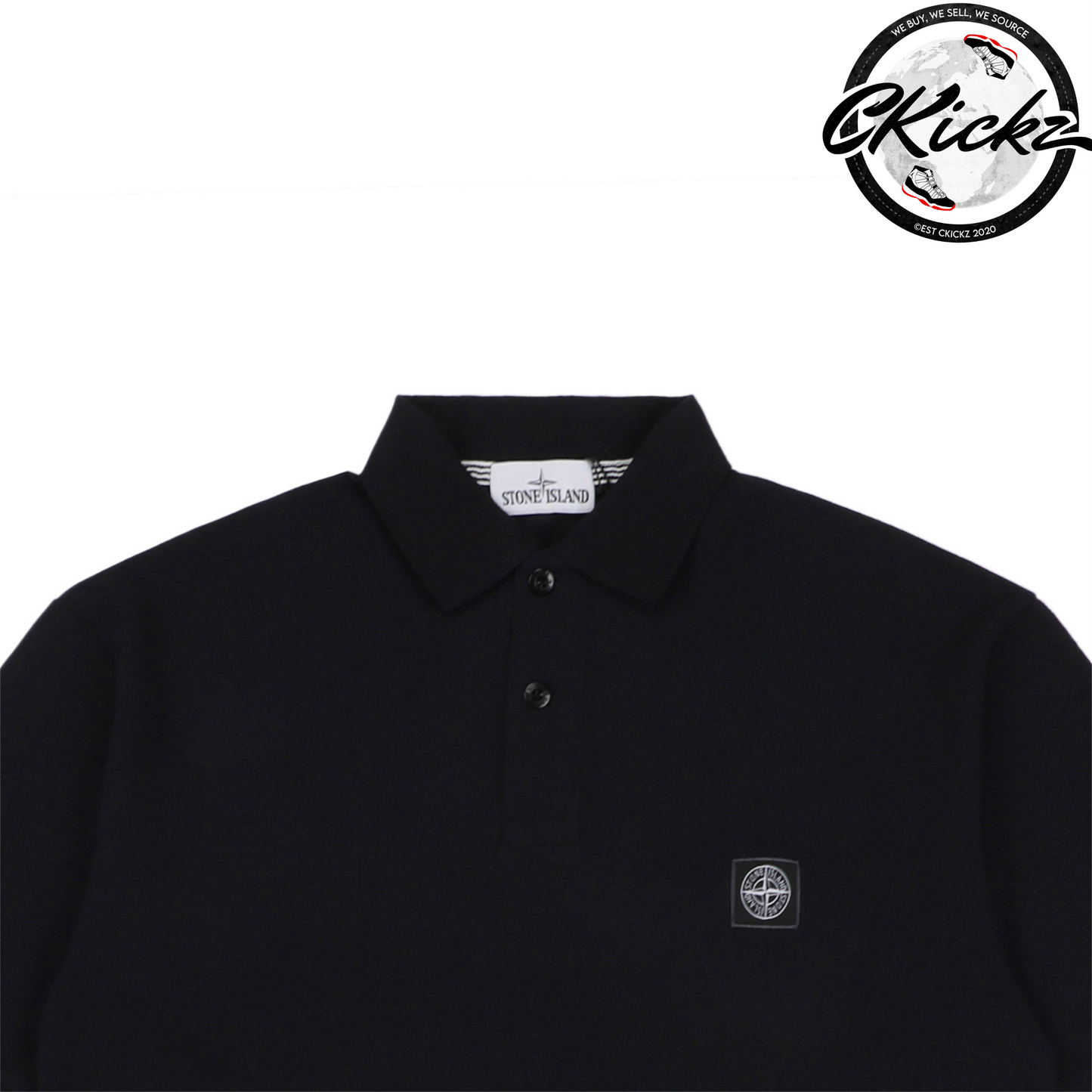 Stone Island Black Polo T-Shirt