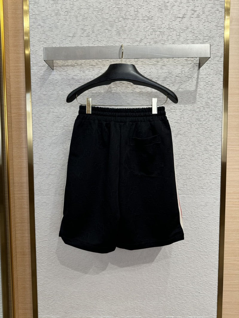 Jacquard Webbing Knit Short Black