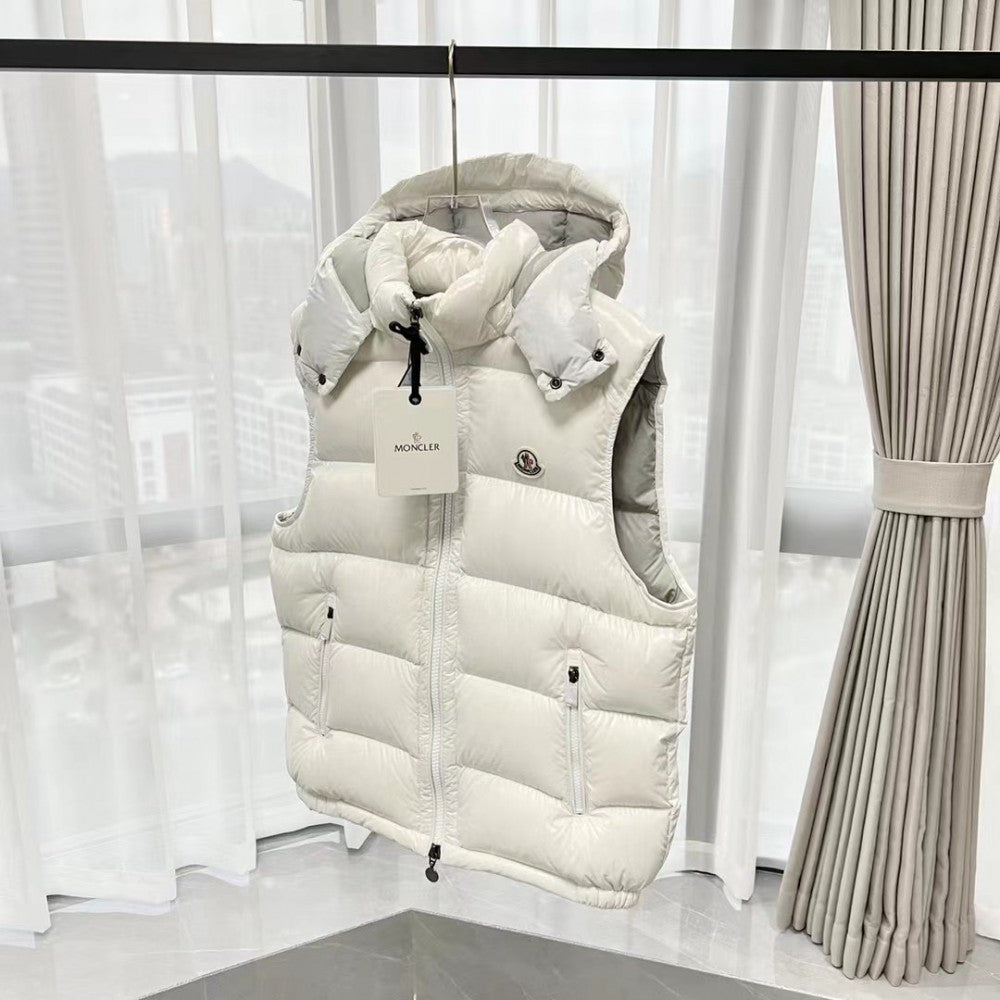 Gloss White Hooded Gilet