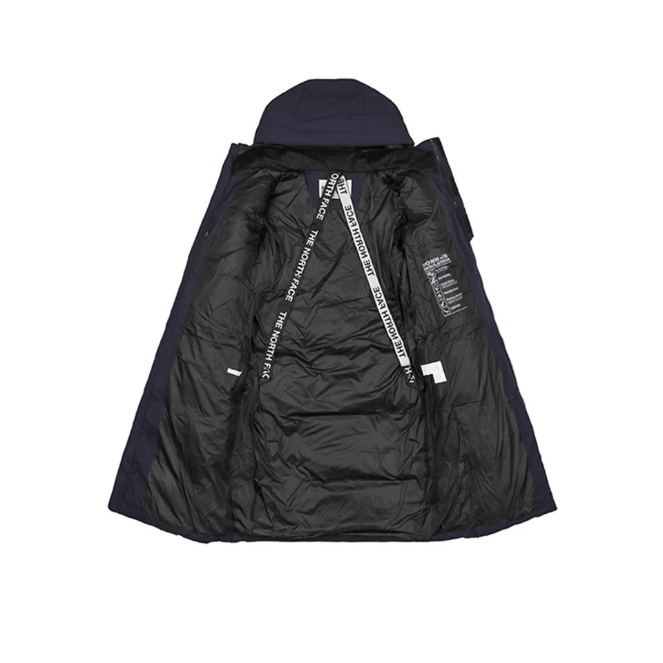 North Face Puffer Trench Coat Navy