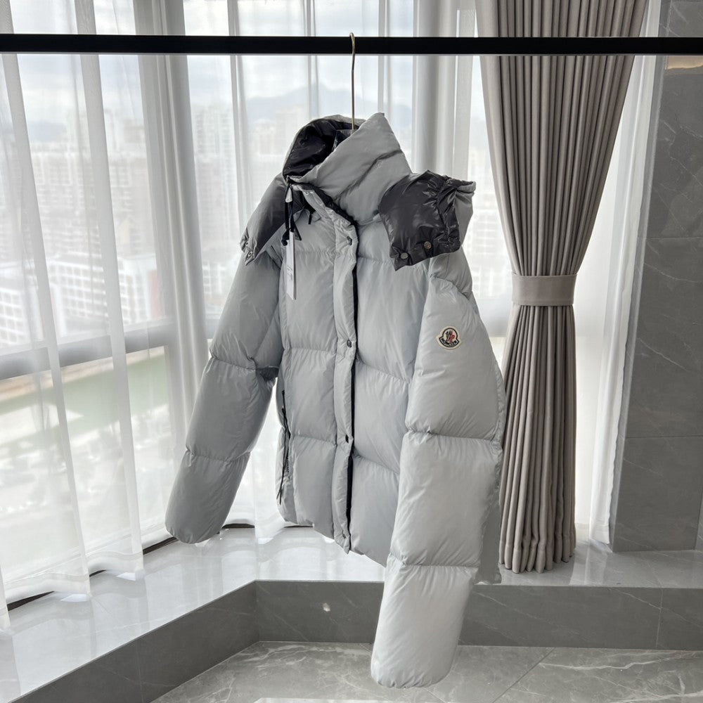 Matte Down Hooded Jacket Grey