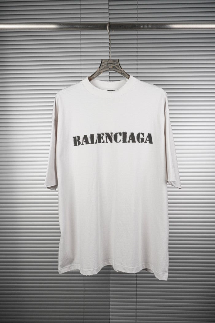 Blurred Letter White T Shirt
