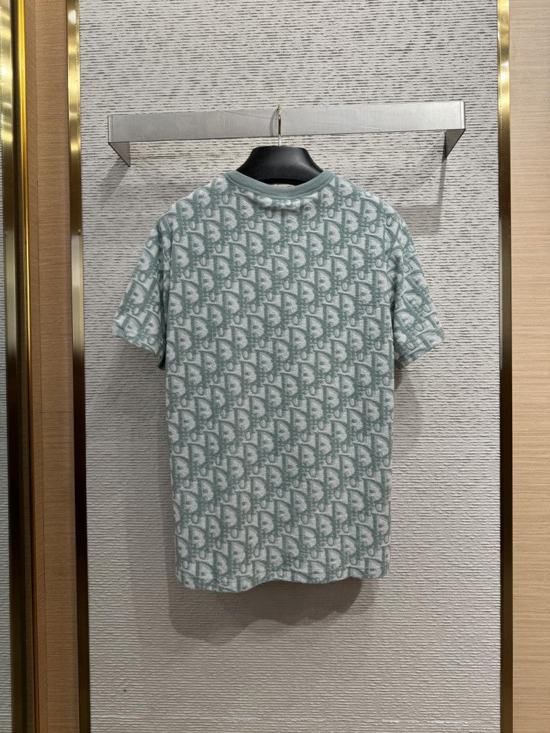 Green Jacquard All Over Print T-Shirt