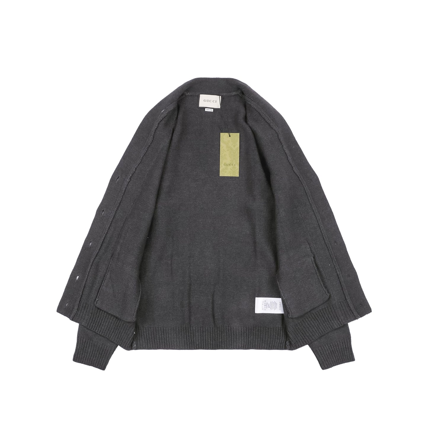 Gucc1 Cotton Jersey Cardigan Grey