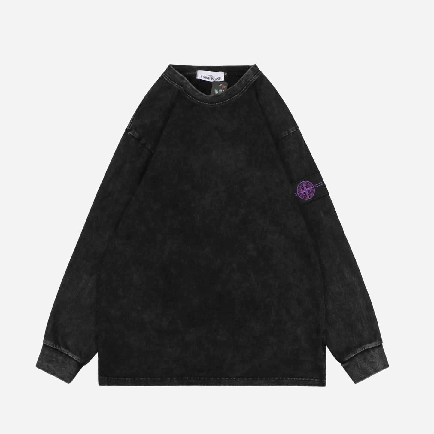 Stone Island Black Sweater (Purple Logo)
