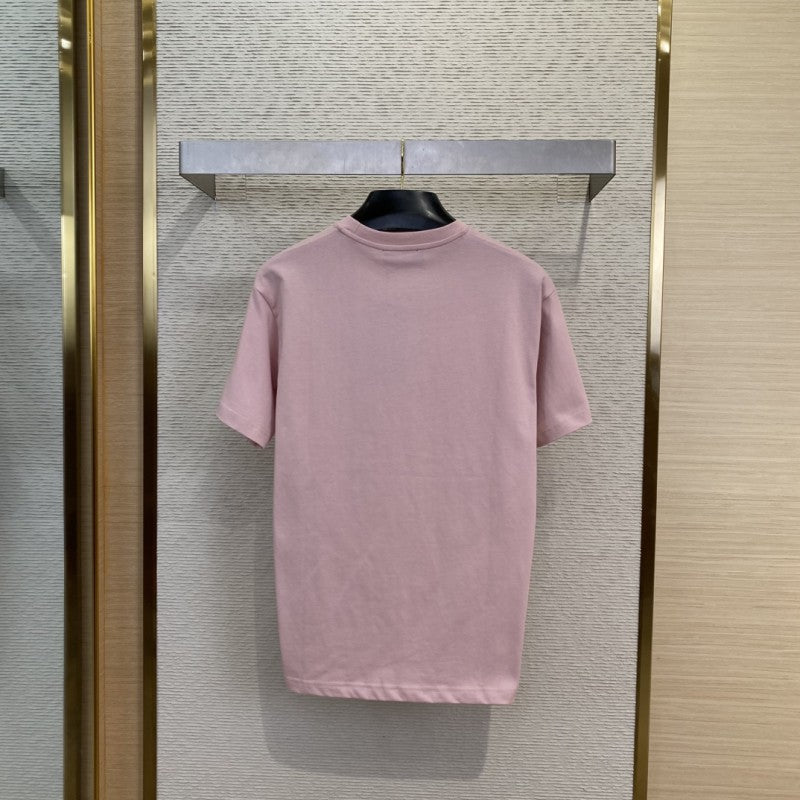 Rose Embroidery Pink T-Shirt