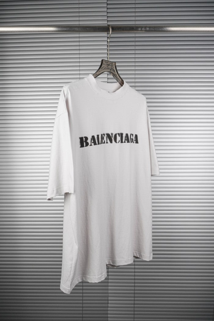 Blurred Letter White T Shirt