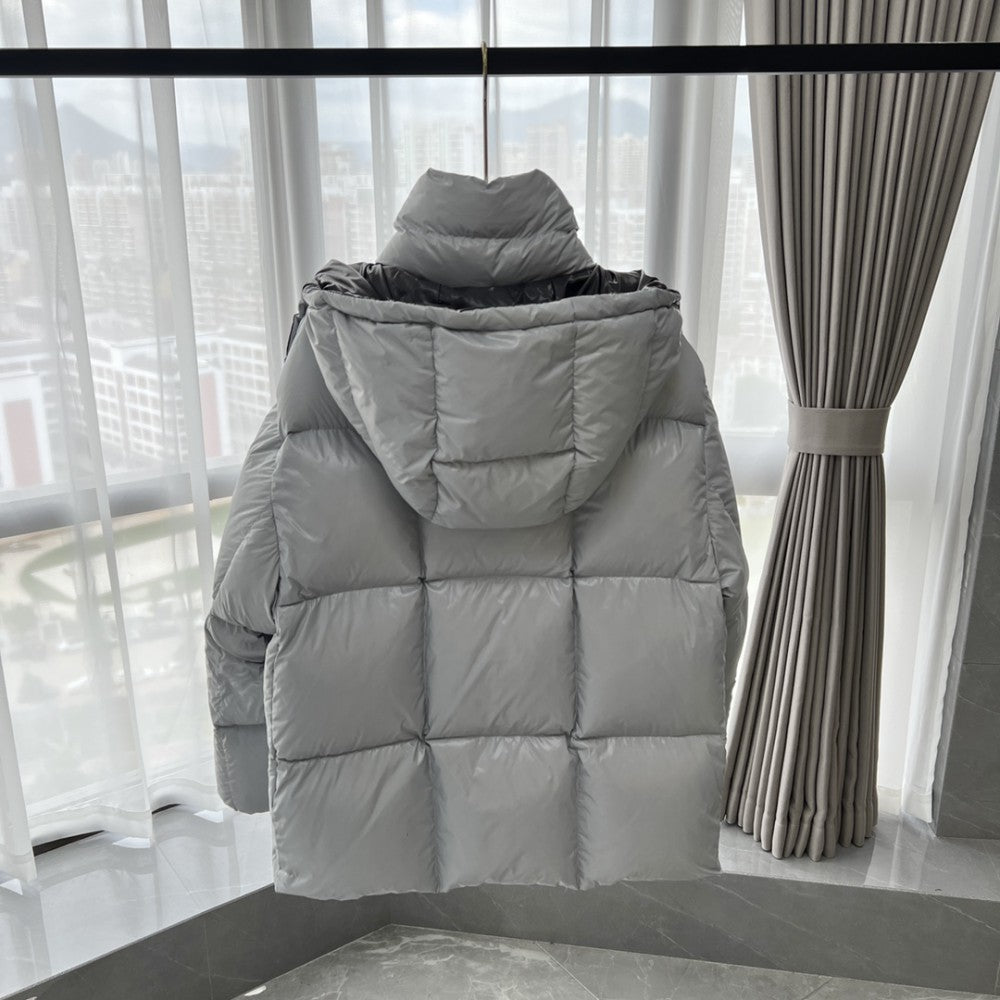 Matte Down Hooded Jacket Grey