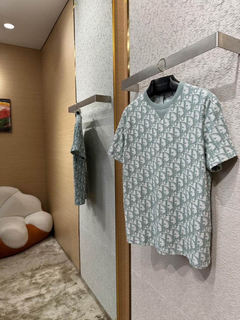 Green Jacquard All Over Print T-Shirt