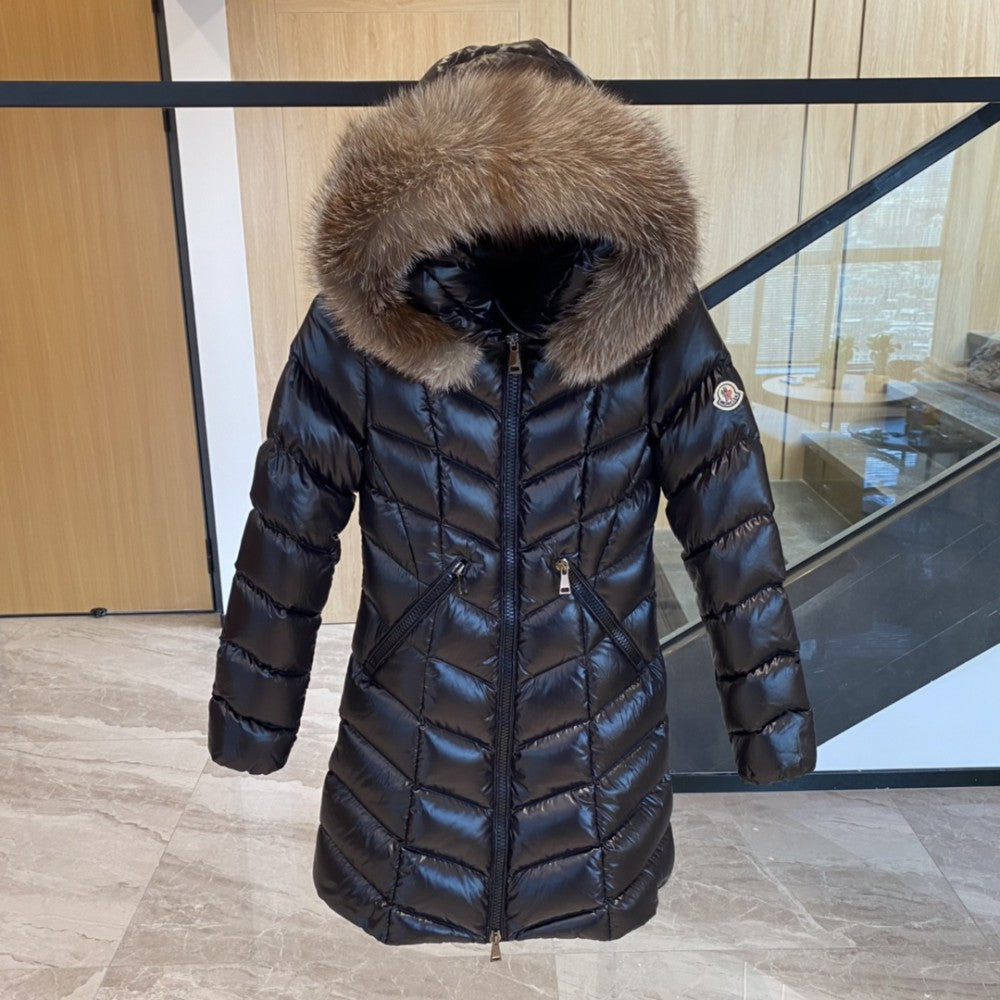 Chevron Gloss Long Down Coat