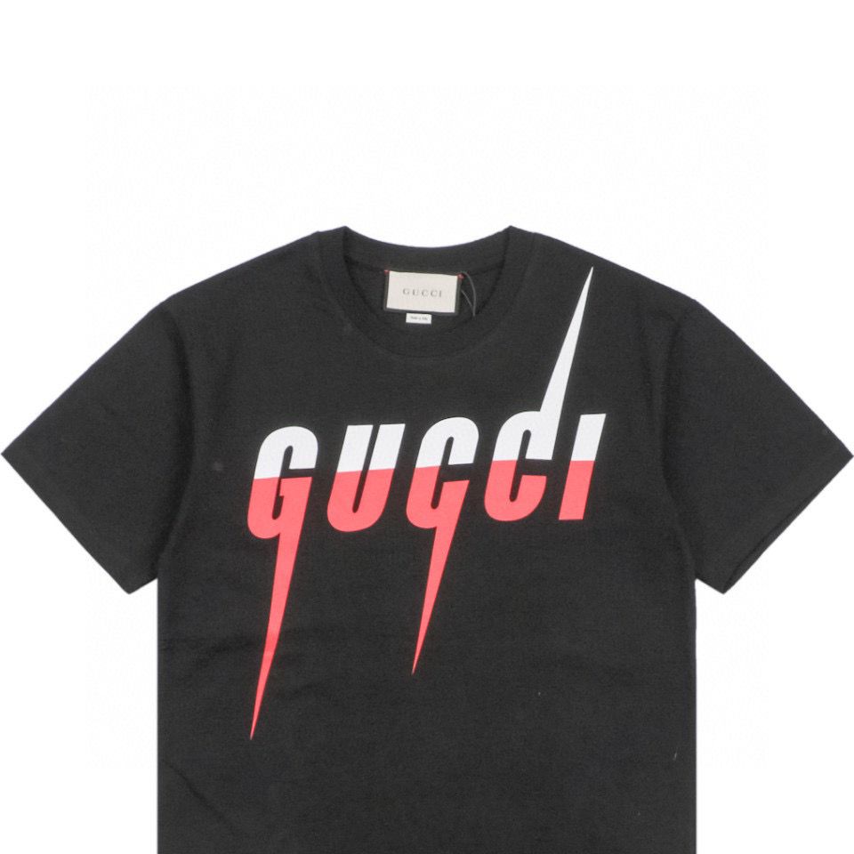 Blade Print T-Shirt Red White