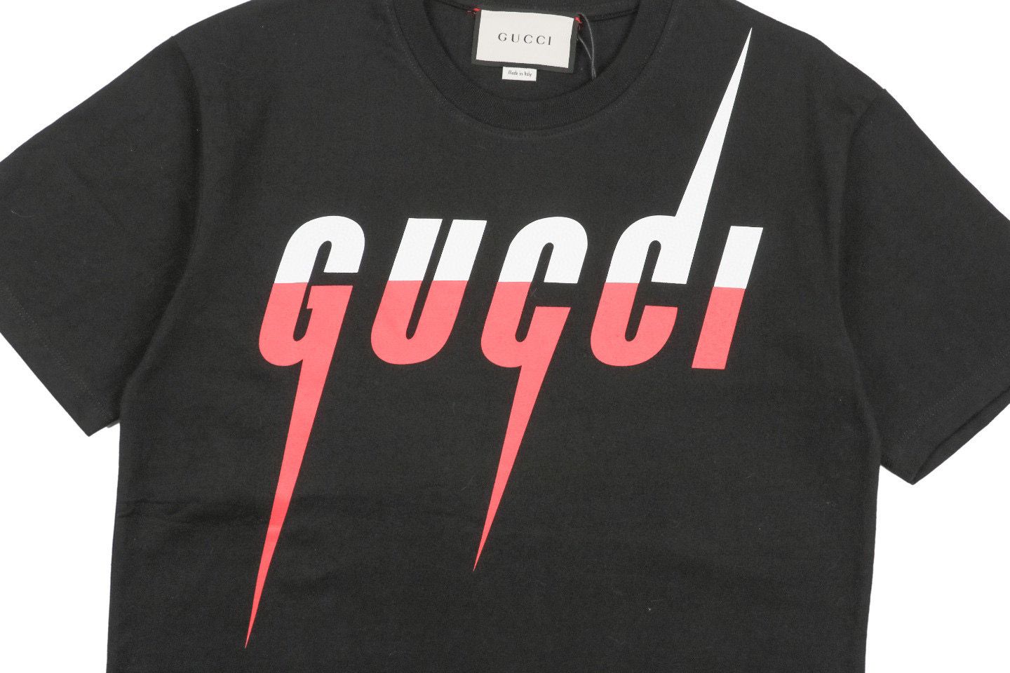 Blade Print T-Shirt Red White