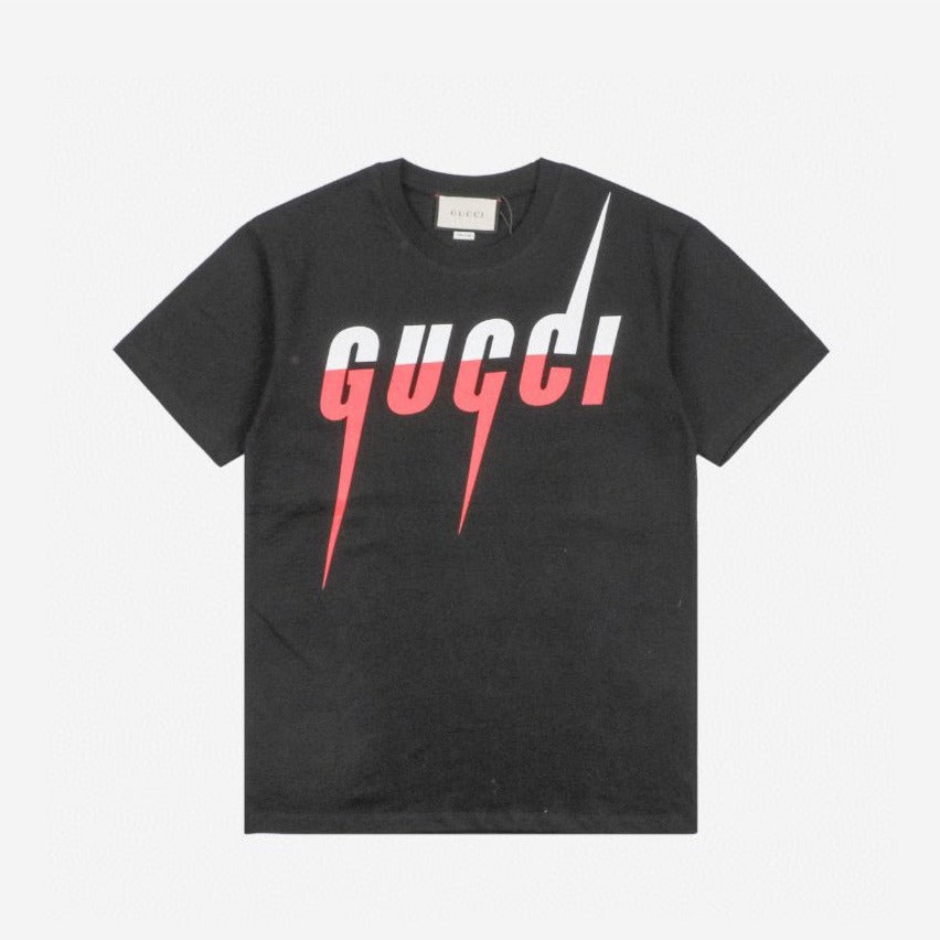 Blade Print T-Shirt Red White