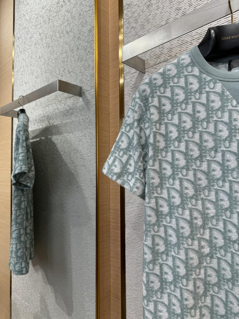 Green Jacquard All Over Print T-Shirt
