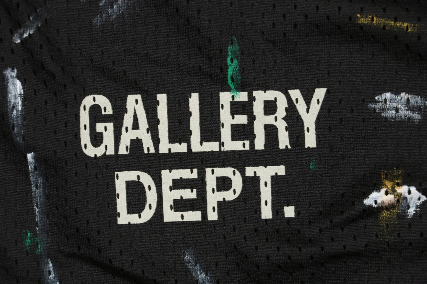 Gallery Dept Paint Splashed Black Shorts