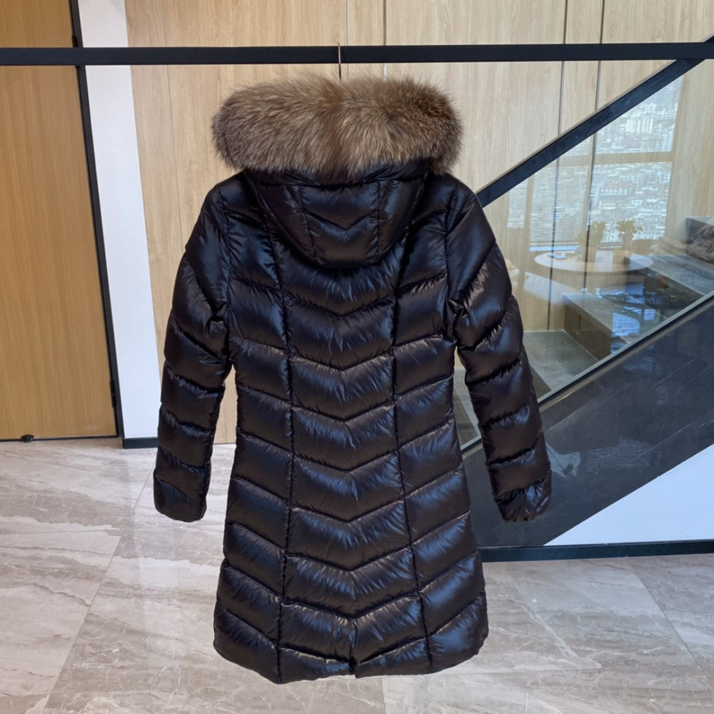 Chevron Gloss Long Down Coat