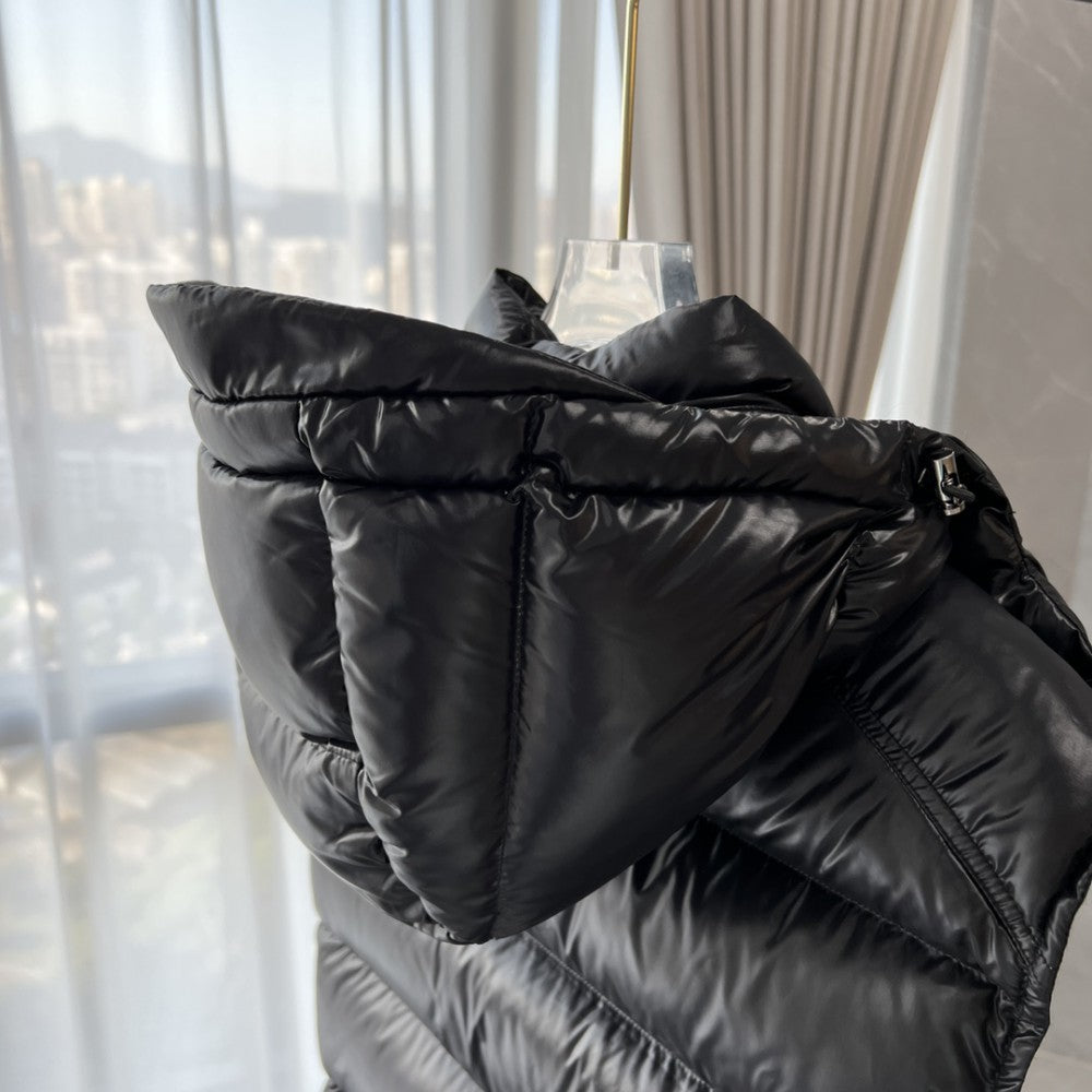 Gloss Black Hooded Gilet