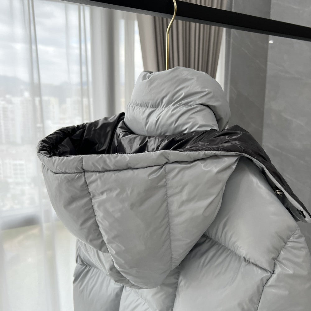 Matte Down Hooded Jacket Grey