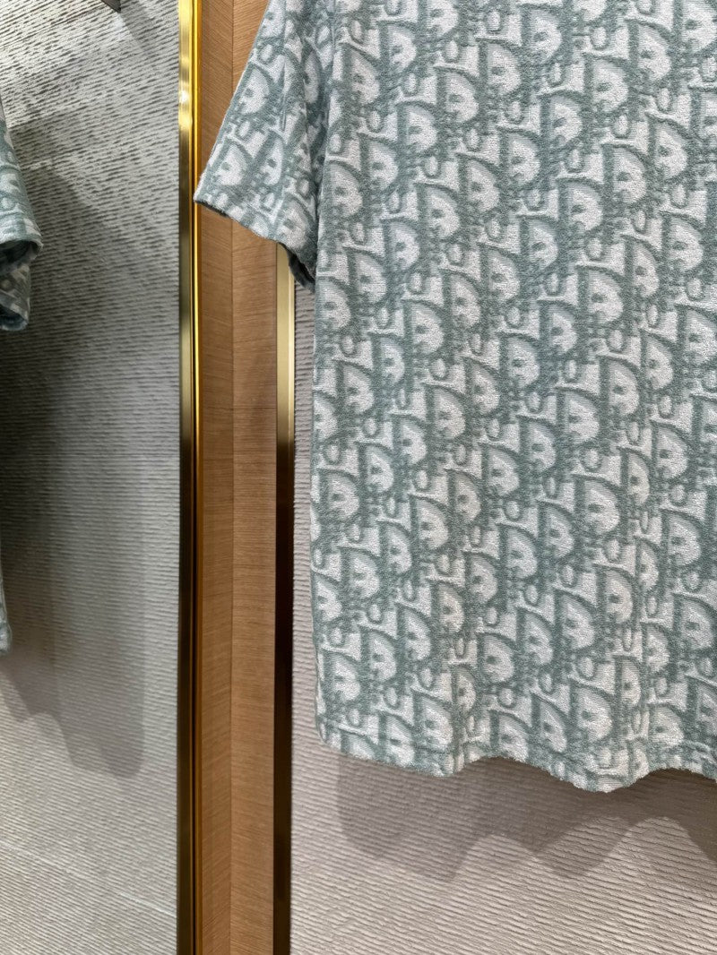 Green Jacquard All Over Print T-Shirt