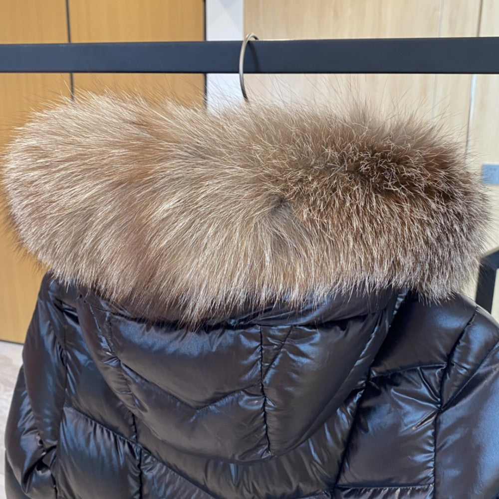 Chevron Gloss Long Down Coat