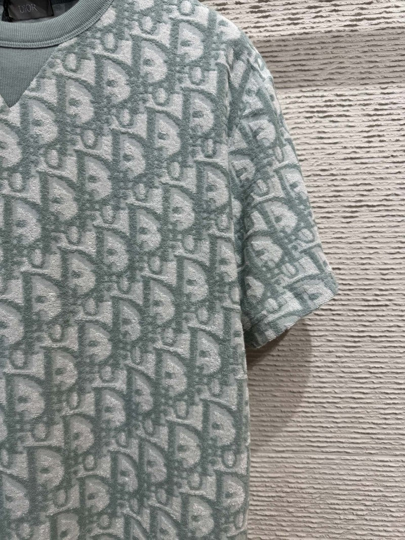 Green Jacquard All Over Print T-Shirt