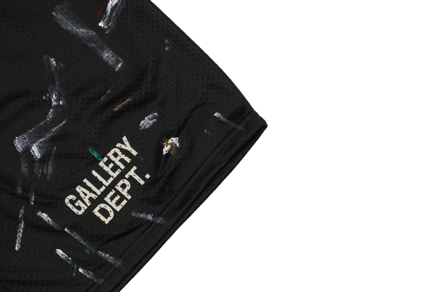 Gallery Dept Paint Splashed Black Shorts