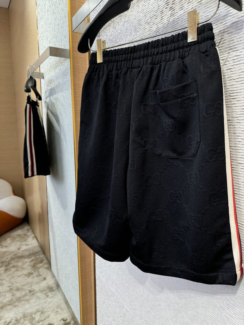 Jacquard Webbing Knit Short Black