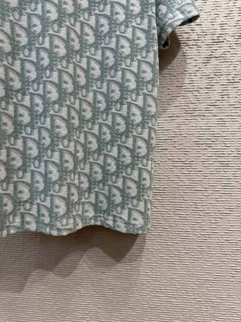 Green Jacquard All Over Print T-Shirt
