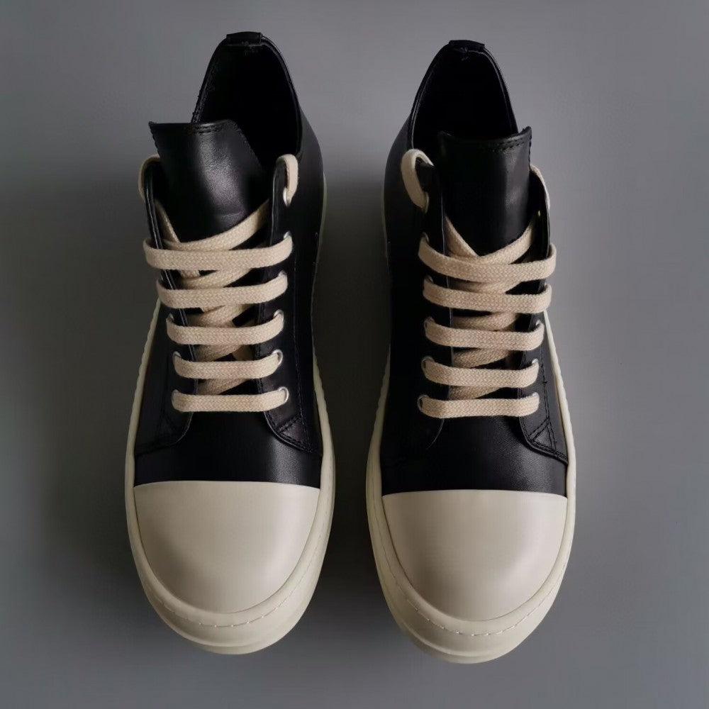 Vintage Green Low Cut Black Trainers