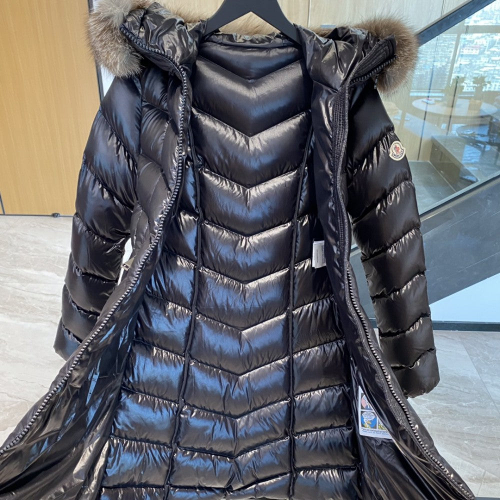 Chevron Gloss Long Down Coat