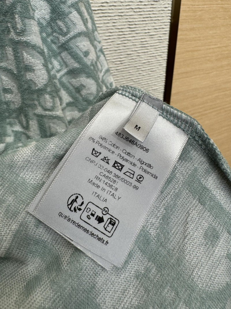 Green Jacquard All Over Print T-Shirt