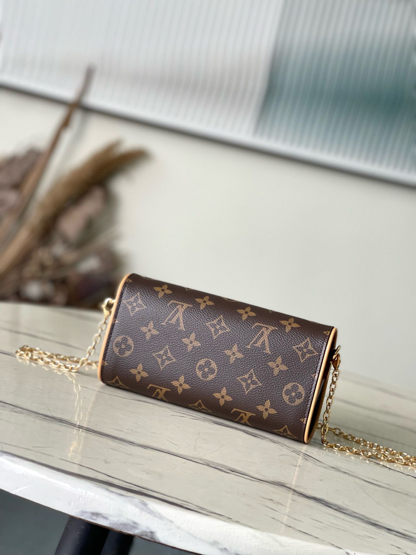 Papillon Trunk Monogram Chain Bag