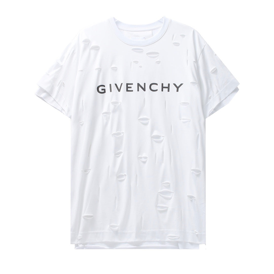 Gvnchy Hole White T-Shirt