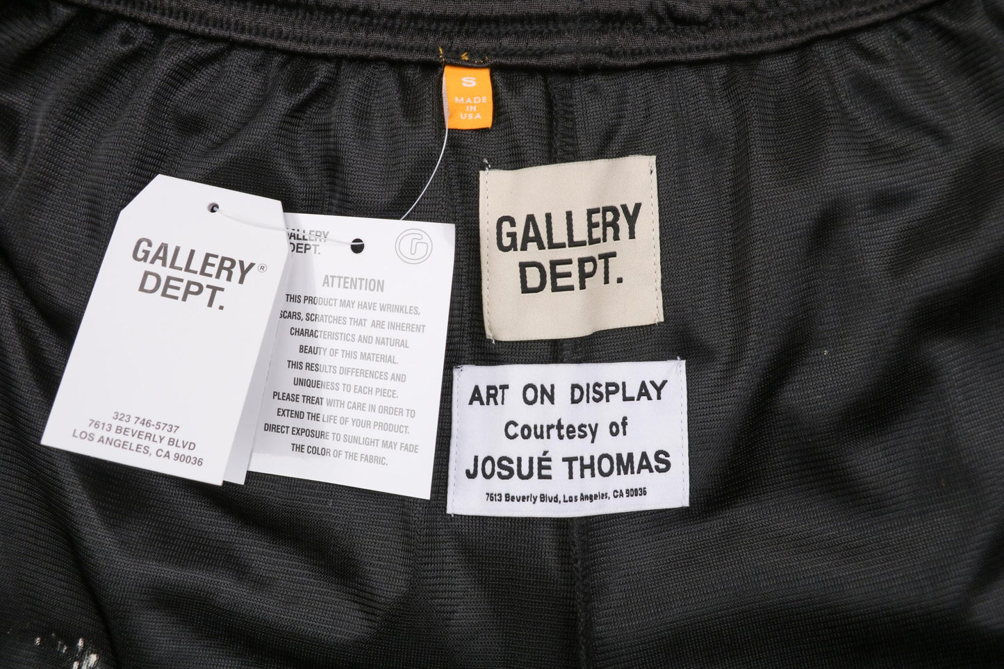 Gallery Dept Paint Splashed Black Shorts