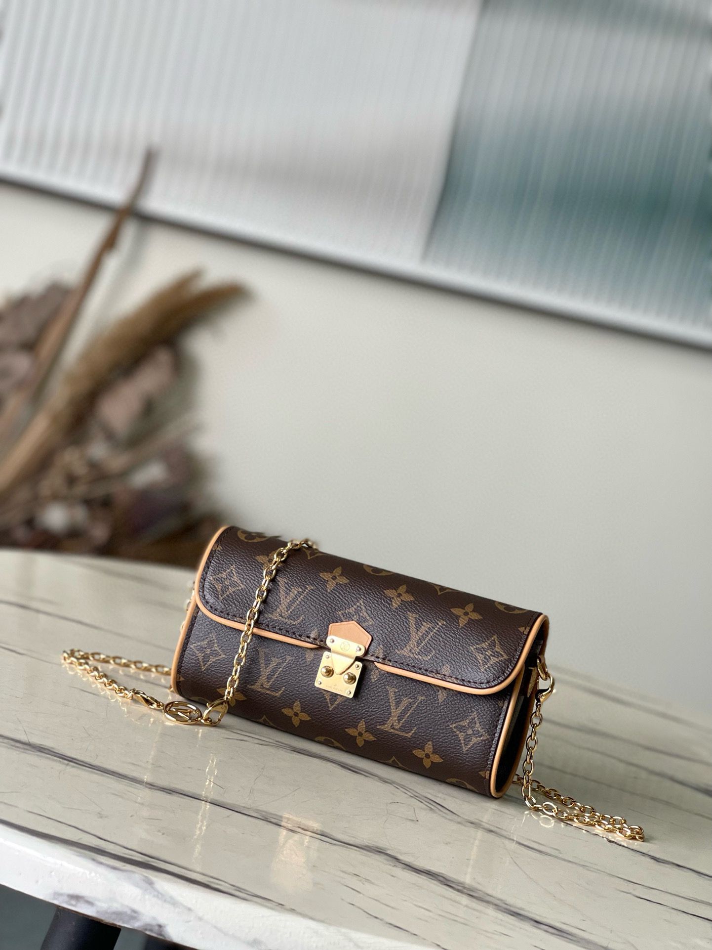 Papillon Trunk Monogram Chain Bag