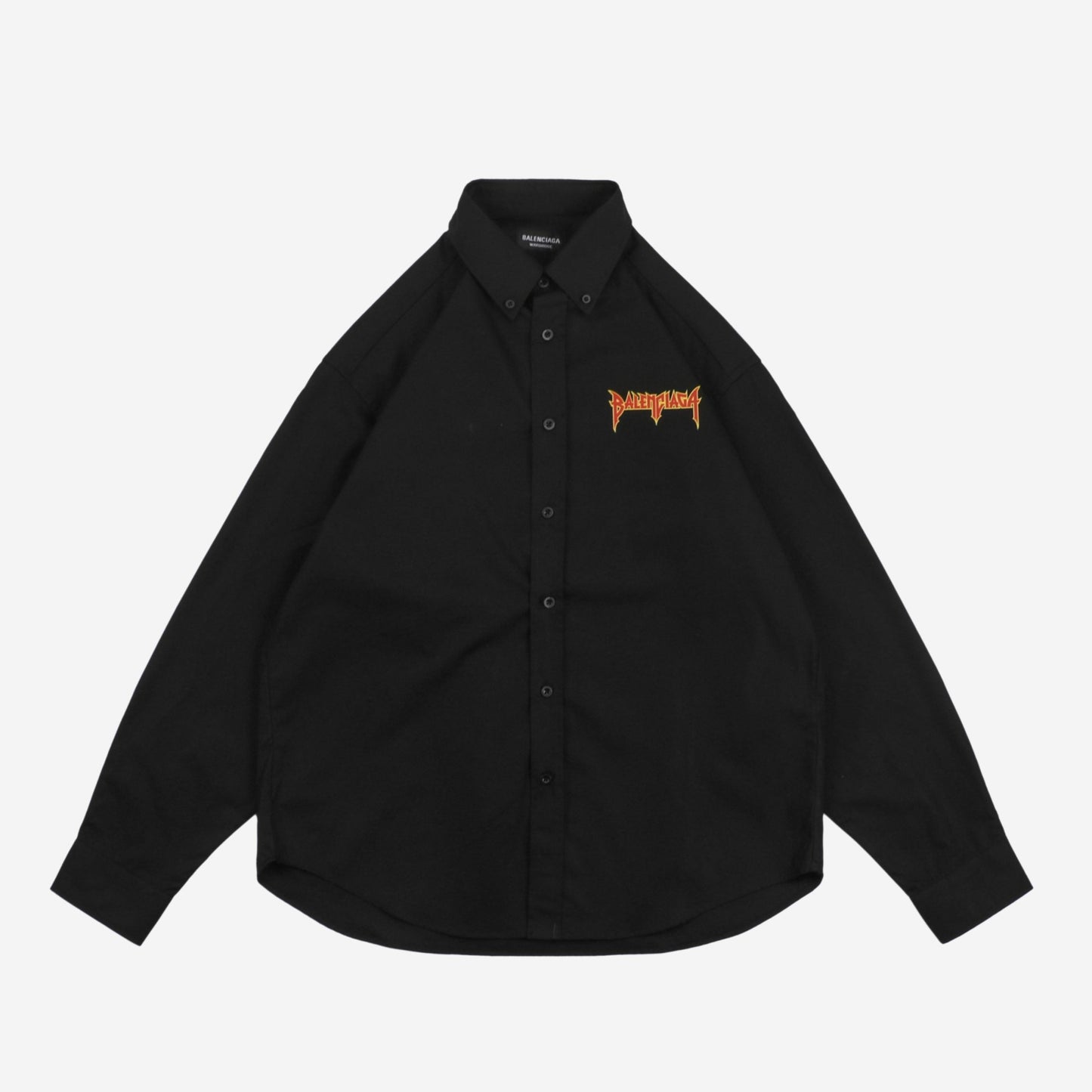 Balenci Flame Logo Shirt Black Red
