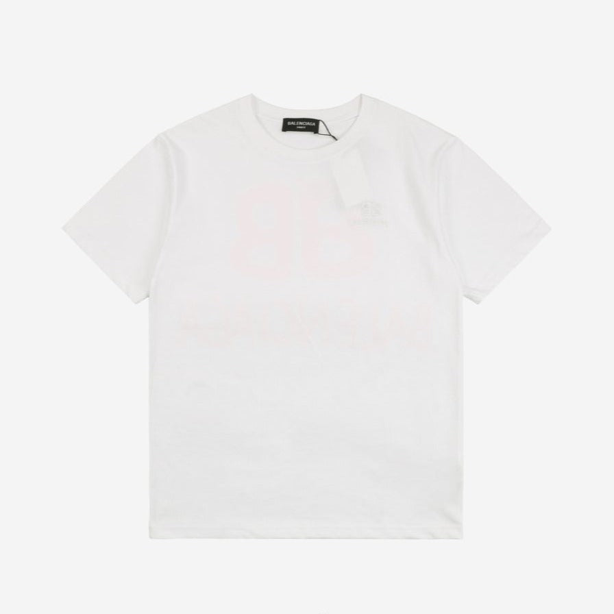 Balenci Large BB Print T-Shirt White Red