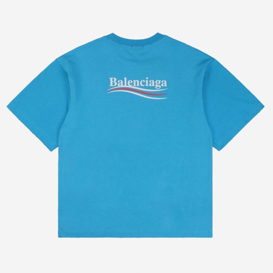 Balenci Political Campaign T-Shirt Light Blue