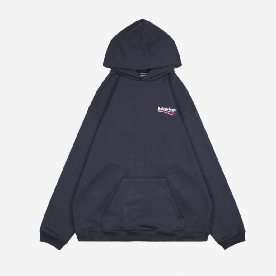 Balenci Political Campaign Hoodie Navy