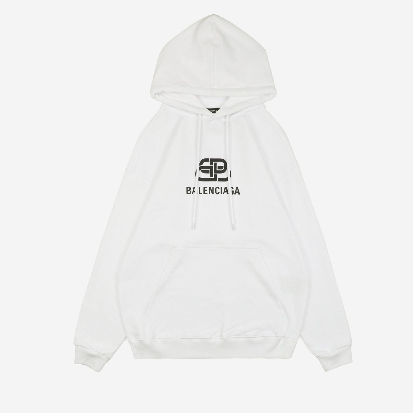 Balenci BB Logo Hoodie White