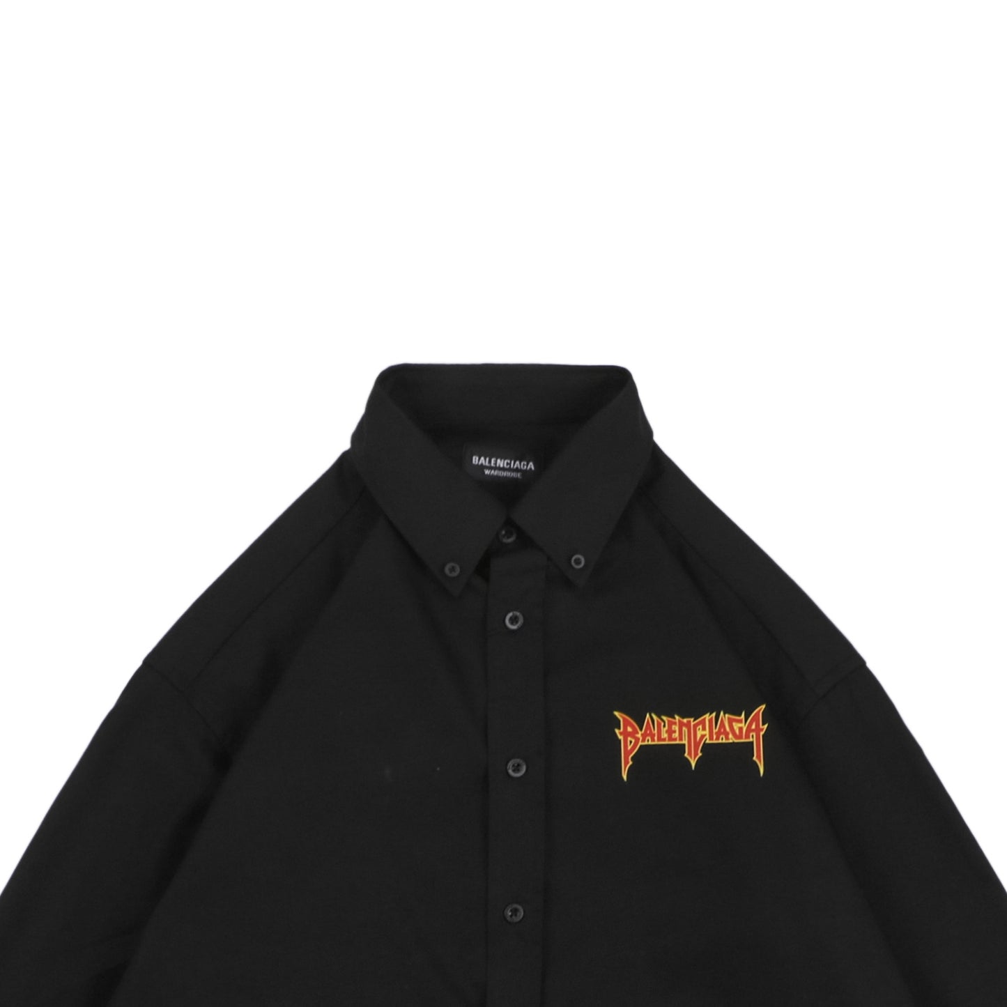 Balenci Flame Logo Shirt Black Red