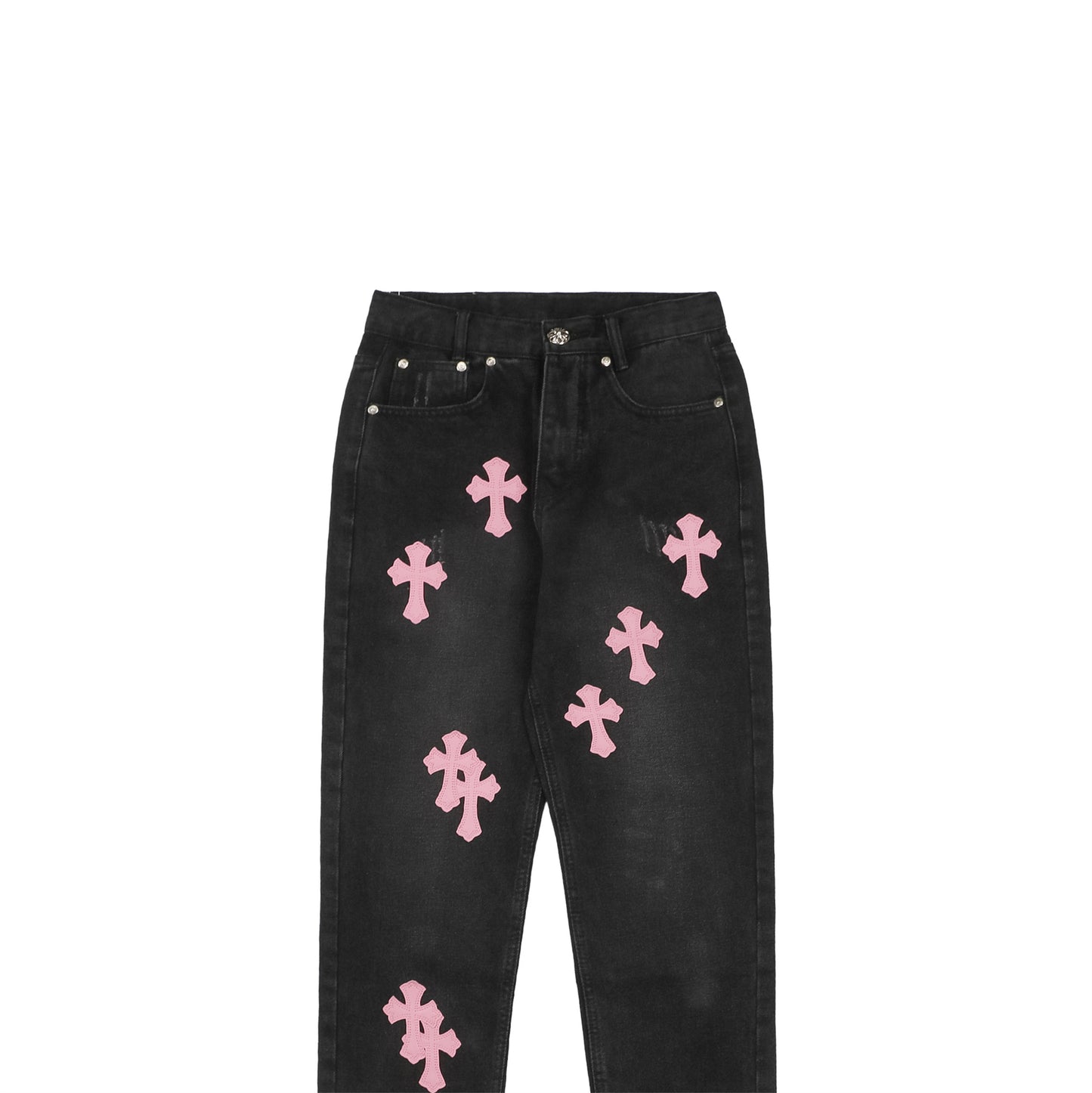 Chrome Hearts Black Jeans (Pink Logo)