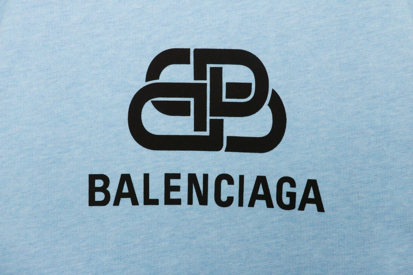 Balenci BB Logo Hoodie Light Blue