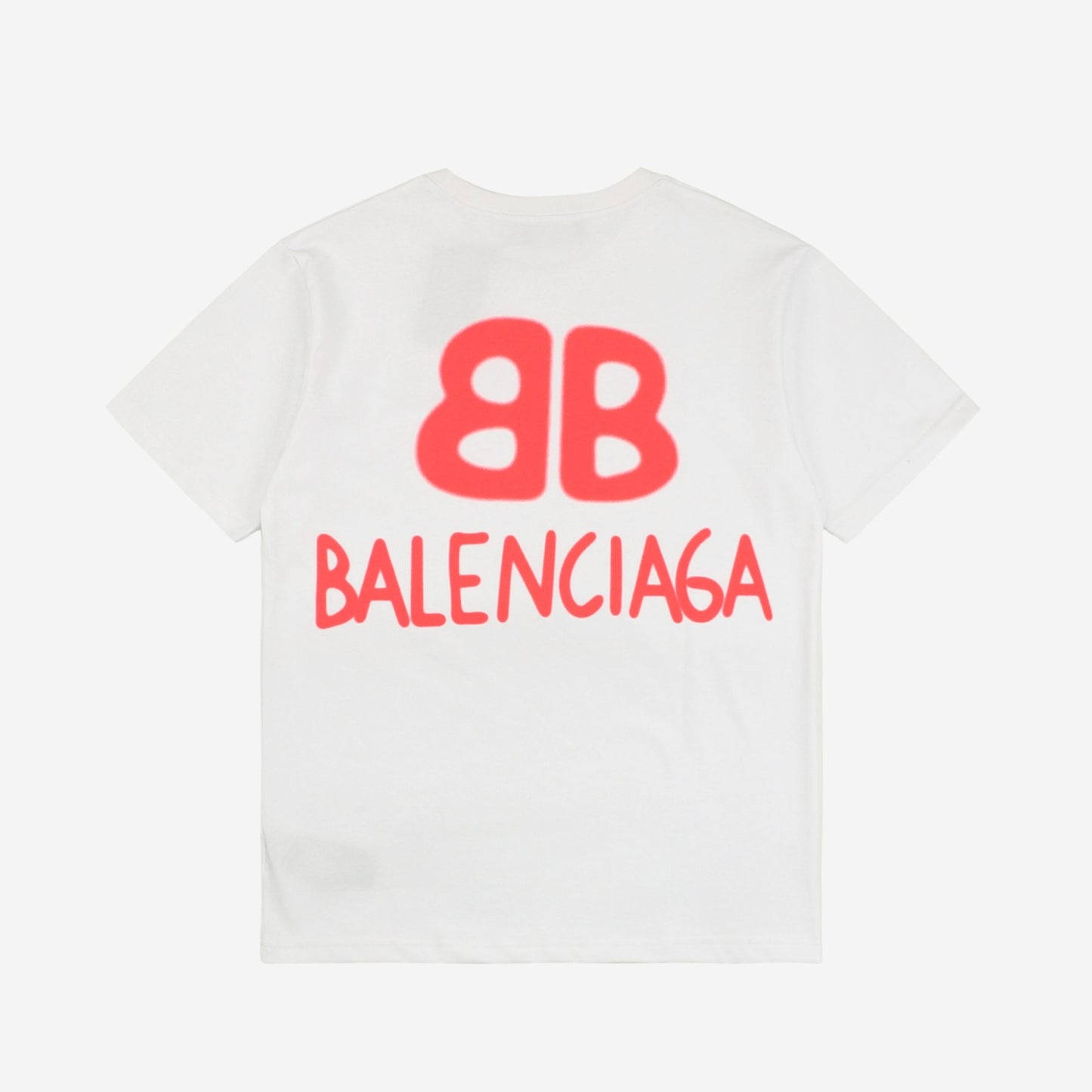 Balenci Large BB Print T-Shirt White Red