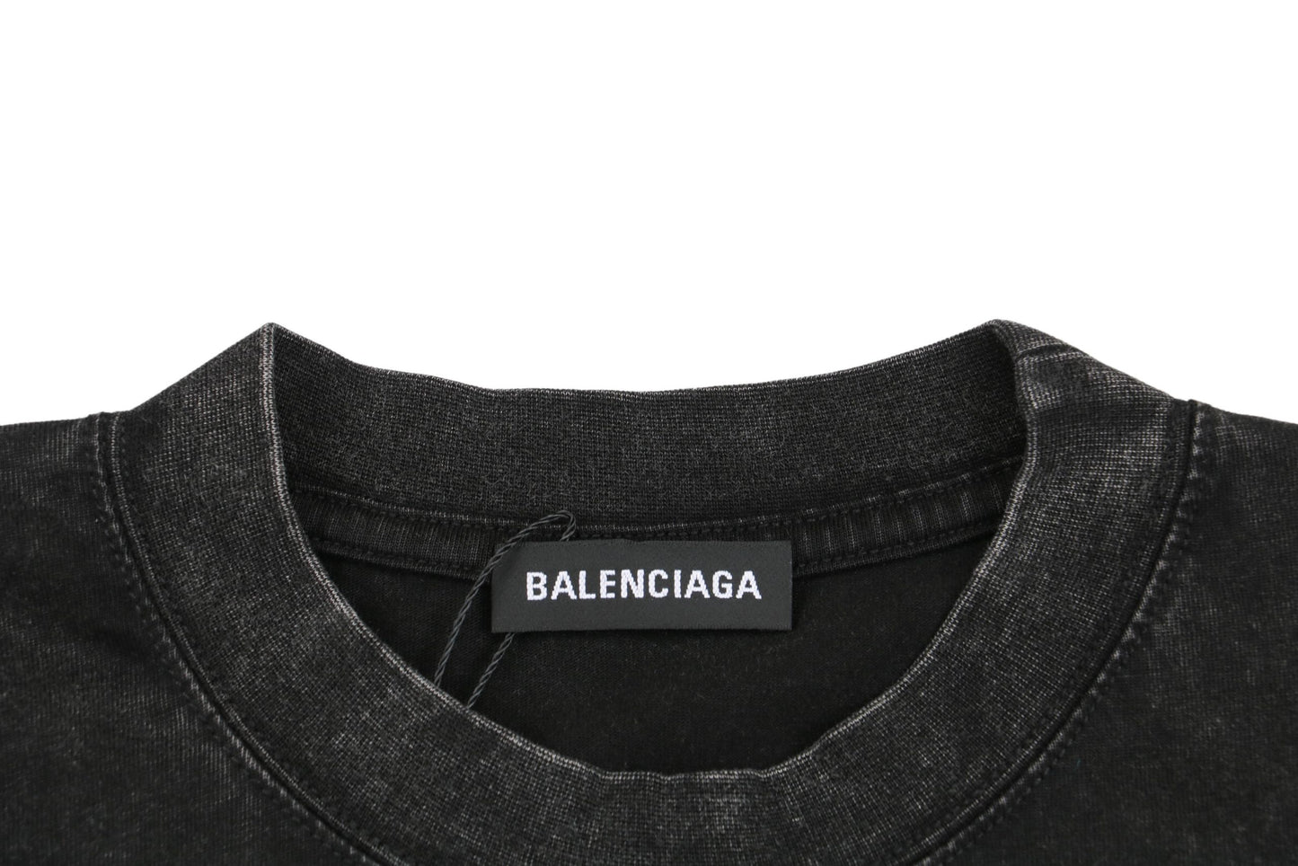 Balenci BB Logo T-Shirt Washed Out Black