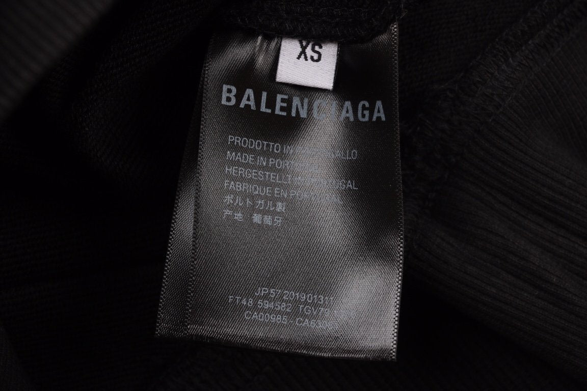 Balenci Heart Logo Hoodie Black