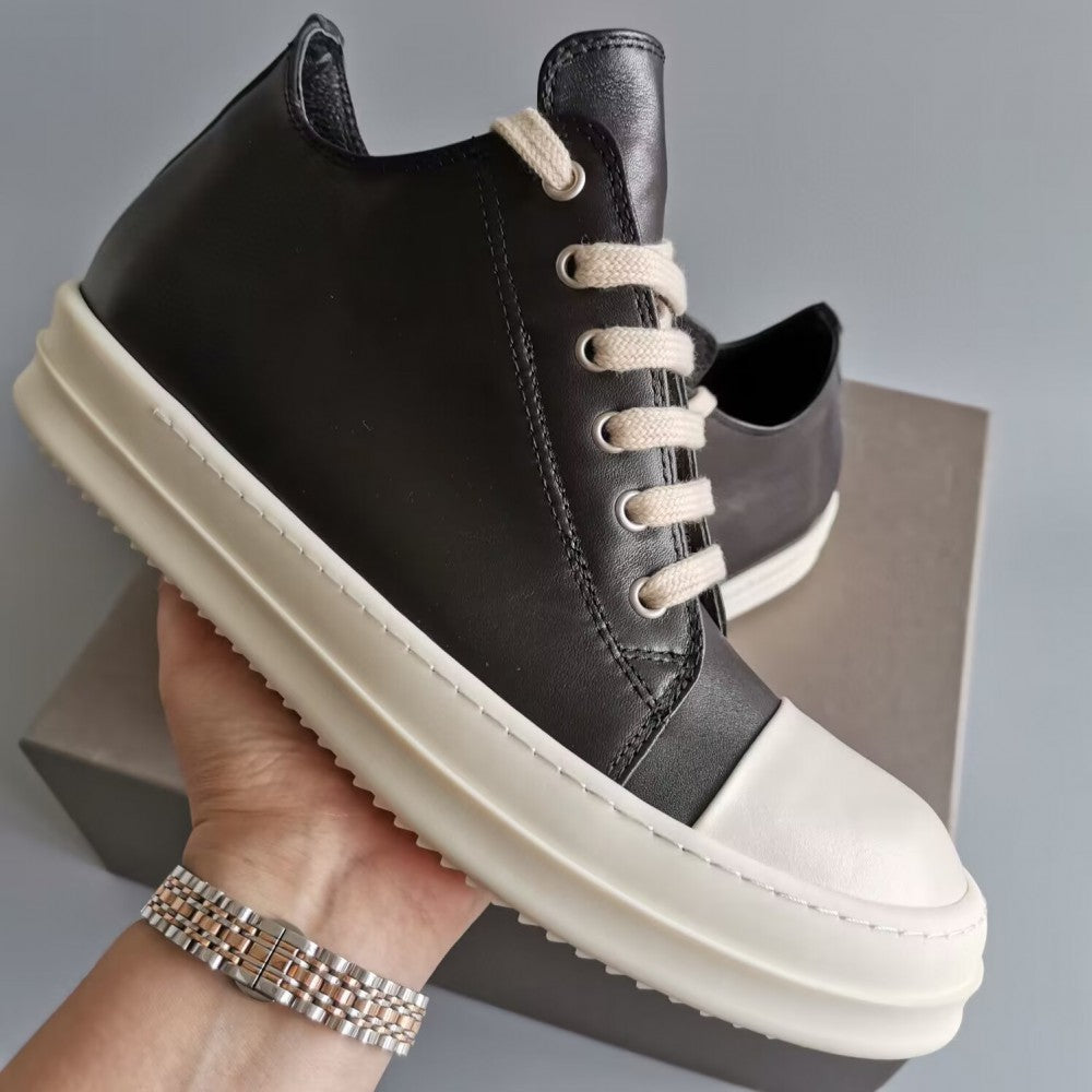 Vintage Green Low Cut Black Trainers